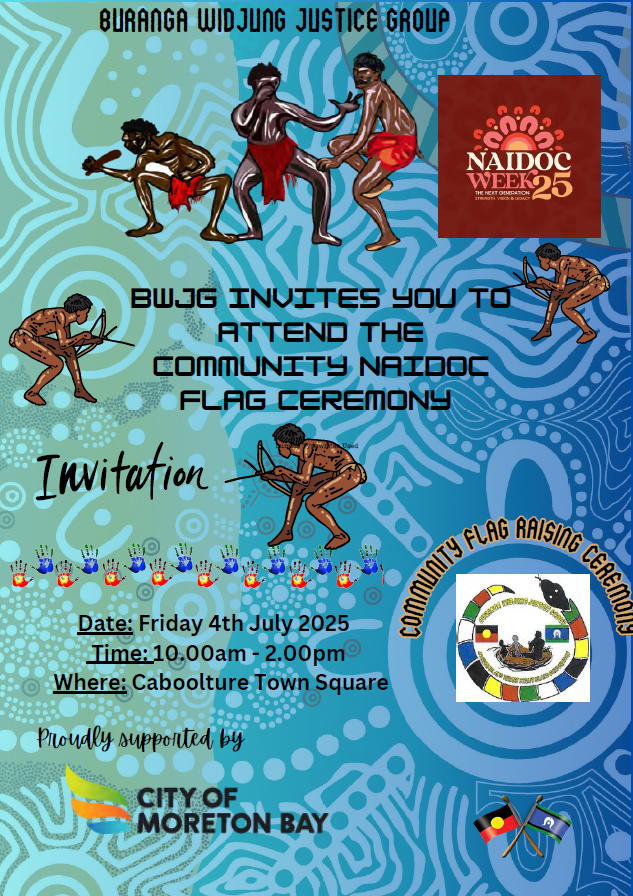 Buaranga widjung justice group community naidoc flag raising ceremony